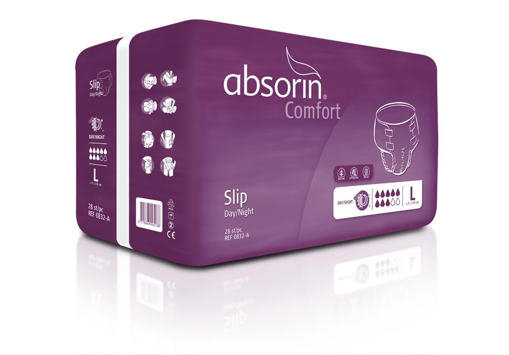 Absorin Comfort Slip Day & Night, taille S, 14 pièces – Blanc – Tissu respirant