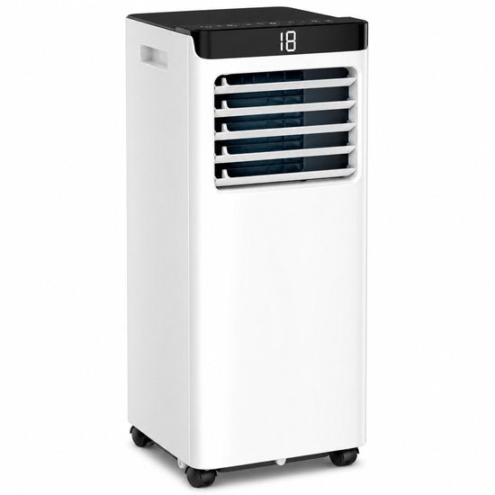 Climatiseur mobile Eriksson - 10 000 BTU - Kit d'étanchéité pour fenêtre inclus - Jusqu'à 30 m² - 4-en-1 - Climatisation - Ventilateur - Déshumidificateur - Blanc