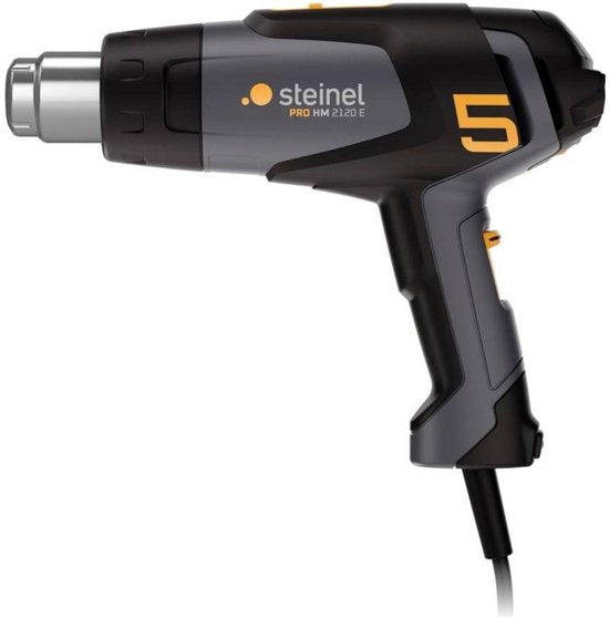 Pistolet à air chaud Steinel HM 2120 E - 2 200 W - Pistolet décapant - Température réglable de 80 à 630 °C - Débit d'air réglable de 150 à 500 l/min - Livré avec mallette et divers embouts