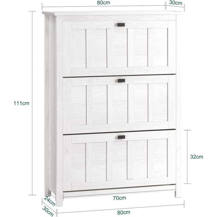 Sobuy meuble à chaussures - Blanc Vintage - 80x30x111 cm
