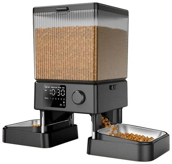 Mangeoire automatique Oneisall PFD-002 - Mangeoire automatique - Distributeur automatique de nourriture - Sans fil - Chats et chiens - Croquettes - Contrôle précis des portions - Réservoir de 5 L - Sans Wi-Fi - Convient pour 2 chats