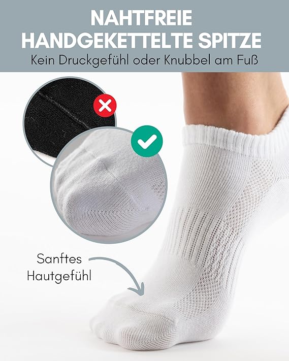 Heroic 10 paires de chaussettes de sport de qualité supérieure pour hommes et femmes - Ensemble de chaussettes courtes en coton peigné - Ceinture confortable sans coutures pincées - Chaussettes de sport unisexes - Taille 43-46