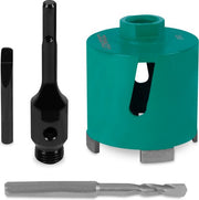 VONROC Foret diamanté SDS-Plus - 82mm - Universel - Incluant foret diamanté, foret central, goupille d'extrusion et adaptateur SDS-plus
