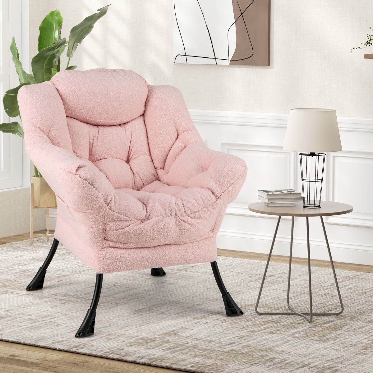 Fauteuil relax Coast - Fauteuil de détente ergonomique avec coussin d'appui-tête - Compartiment de rangement - Beige 80 x 74 x 97 cm