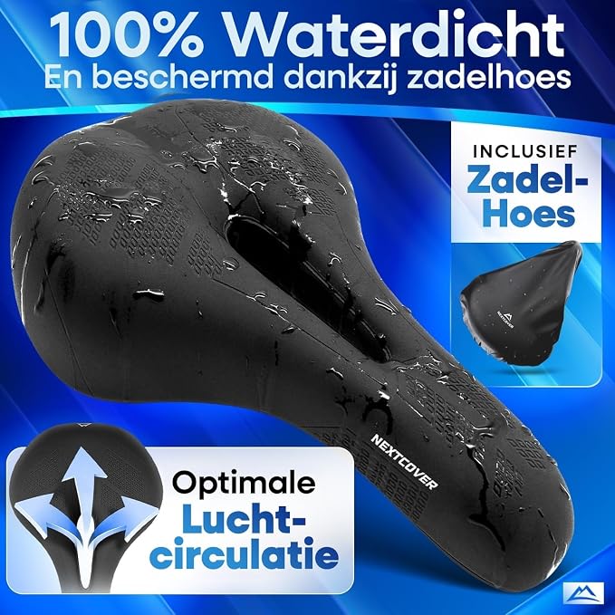Selle de vélo Nextcover – Memory Foam 3.0 – Amortissante – Imperméable et antidérapante