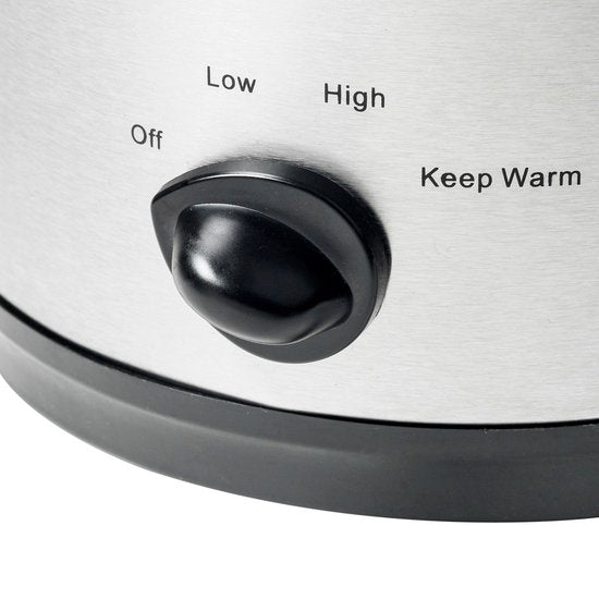 Bestron Slowcooker 120W - ASC150 - 1.5L - Cuve intérieure en céramique - Argent - 5 ans de garantie