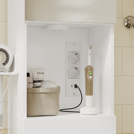 Armoire de salle de bains SoBuy BZR240-E-W - 30 x 30 x 180,5 cm - Blanc