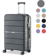 SKYCASES Urban Adventurer - Valise de voyage moyenne - Verrouillage par numéro - 44x27x66cm - 78L - Valise de voyage avec verrouillage de valise - Roues pivotantes - Anthracite