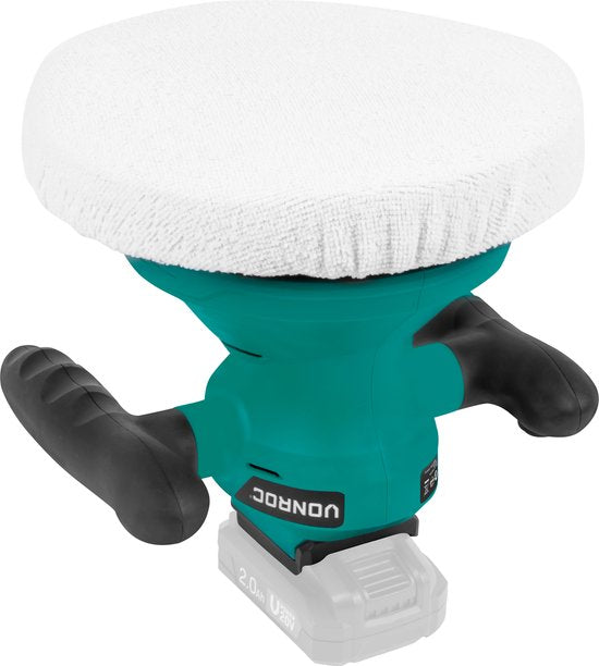 Accu polisher - machine à polir 20V - Ø240mm - Avec poignées réglables, 2 manchons de polissage et sac de rangement - Sans batterie ni chargeur