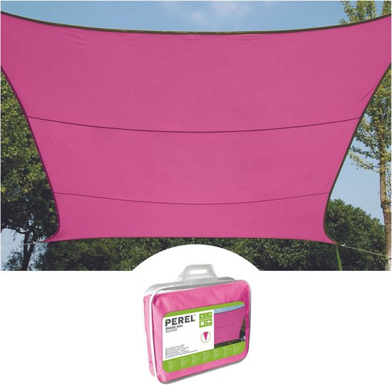 Perel Toile d'ombrage, hydrofuge, 2 x 3 m, 160 g/m², polyester, rectangle, fuchsia