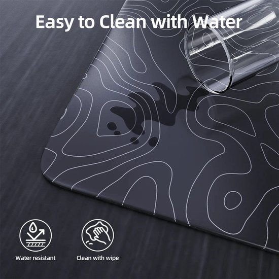 Tapis de souris gaming ATTACK SHARK CM05 en verre trempé - Tapis de souris en verre - Surface ultra-lisse - Verre trempé 9H - 45 × 40 cm - Tapis de souris eSport - Ligne de contour blanche