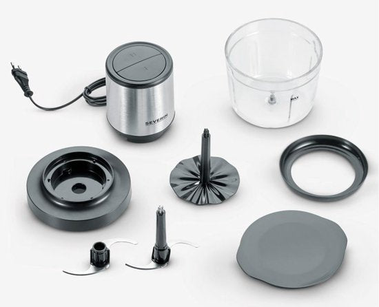 Hachoir Severin KM 3867 - hachoir électrique - 400 W - Noir (mat), acier inoxydable (brossé), verre