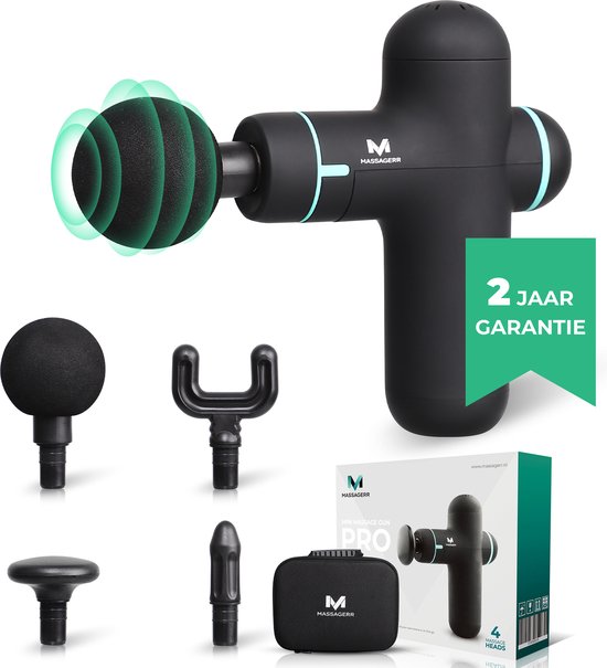 Massagerr® Mini Massage Gun PRO - Appareil de massage pour la relaxation et la détente - Pistolet de massage noir - Appareils de massage - Relaxation - Appareil de massage professionnel - Pistolet de massage