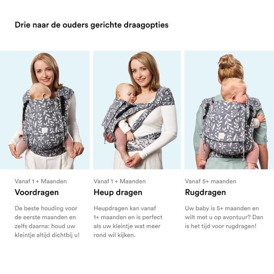 Stokke Limas Carrier Plus, Leopard Lilac - Version 2023 (OCS) - Porte-bébé à demi-boucle - Trois positions de portage - Convient aux bébés de 1 mois/4 kg à 18 kg