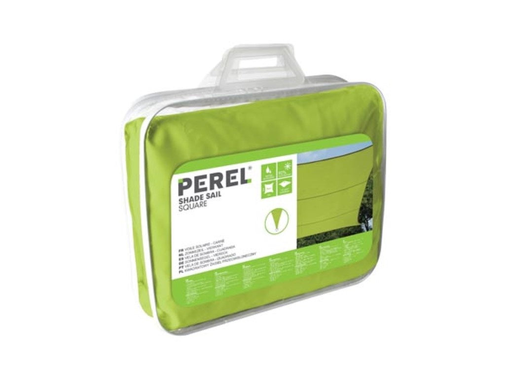 Perel Schaduwdoek, waterafstotend, 5 x 5 m, 160 g/m², polyester, vierkant, limoengroen