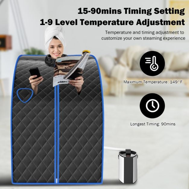 Coast sauna vapeur portable 3L - 78 x 87 x 101 cm - noir