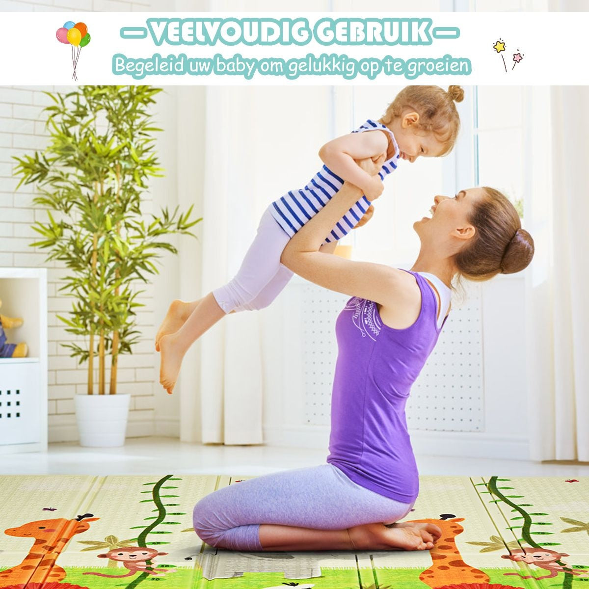 Tapis de jeu Coast pour bébés - double face - 200 x 180 x 1,4 cm