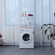 Herzberg Home & Living Herzberg Hg-03299 : étagère de rangement à 3 niveaux pour lave-linge et salle de bains avec porte-serviettes, noir