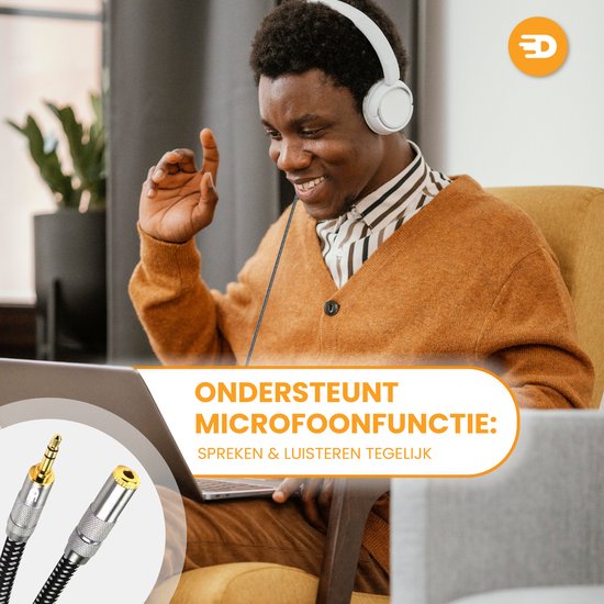 Drivv. Premium AUX Extension Cable - 2 mètres - Jack Male to 3.5 mm Female - Audio Extension Cable - Jack Extension Cable - Nylon