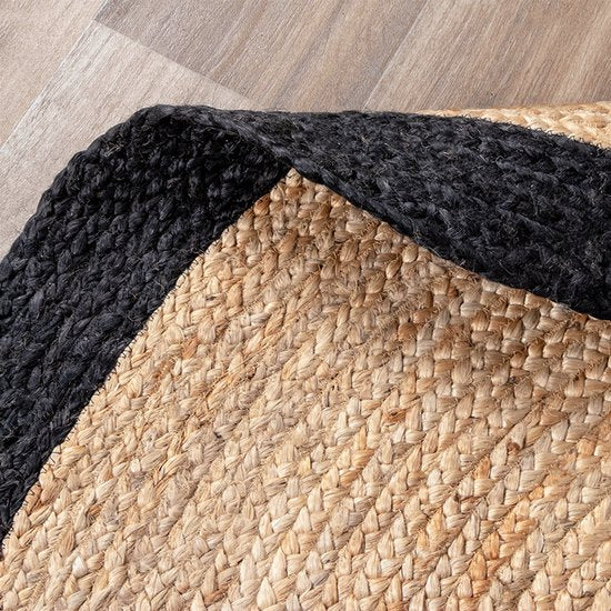Tapis en jute NATURL. - Fair Rond Naturel/Noir - Ø 120 cm