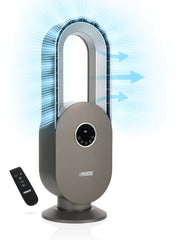 Ventilateur sans pales – 45 W – Oscillant – Minuterie 15 h – Écran LED – Télécommande – Silencieux et puissant – Princess 351500 – Blanc