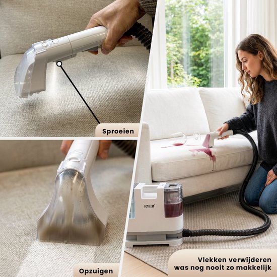 RYER Nettoyant anti-taches - Nettoyant pour canapés, tapis et intérieurs de voiture - 2 embouts inclus
