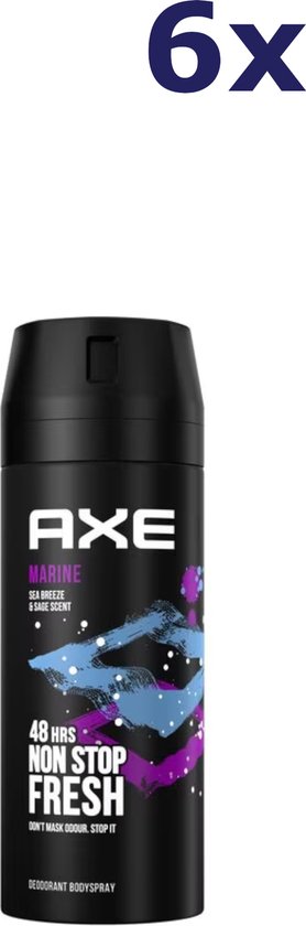 Déodorant en spray Axe 48 h Non-Stop Fresh Marine - 6 x 150 ml