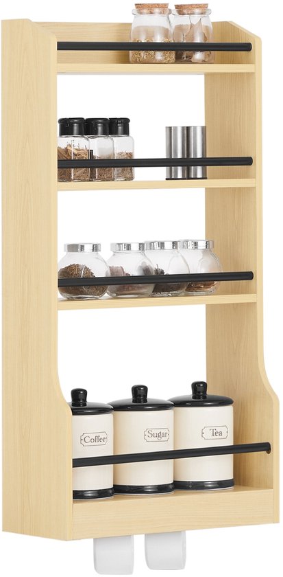 SoBuy KCR12-N Support mural - Etagère multifonctionnelle pour la salle de bain et la cuisine