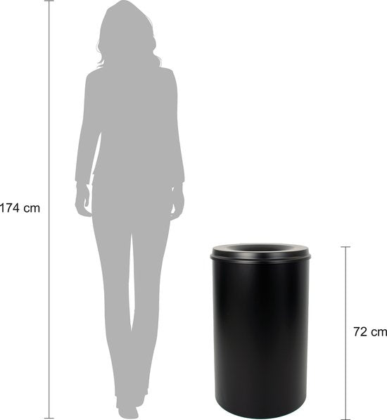 V-part - Corbeille à papier ignifuge 110 litres - Poignée - noir