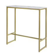 SoBuy Table de bar haute - Max. 50 kg - Effet marbre - 100 x 40 x 106 cm - Blanc / Or