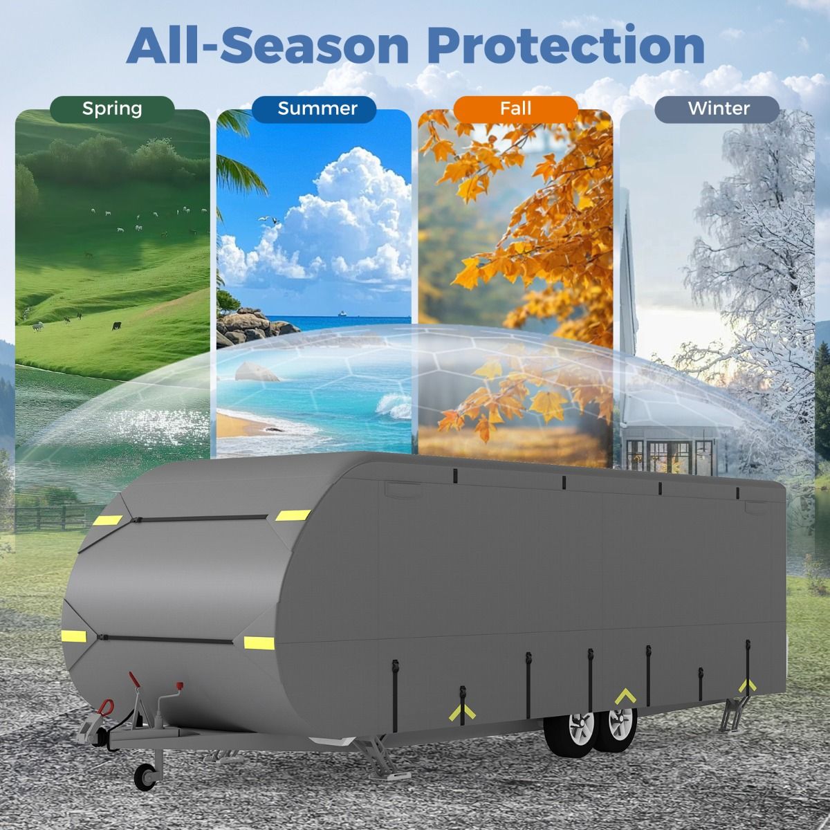 Housse pour camping-car Coast - respirante et coupe-vent - protection à 5 couches - taille M