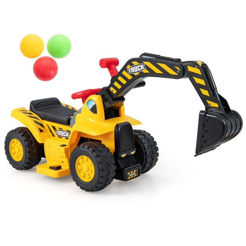 Pelleteuse électrique Coast pour enfants - Avec godet orientable - Effets sonores - Jaune et noir