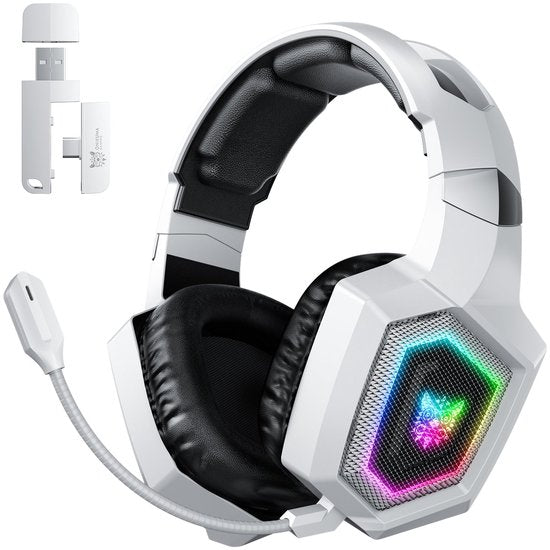 Casque Onikuma GT806 filaire et sans fil, arceau, gaming, Bluetooth, blanc