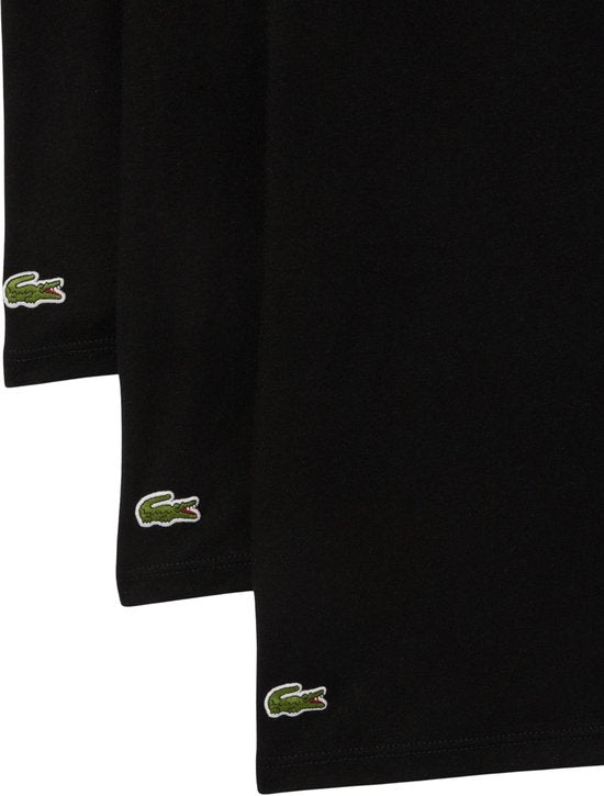 T-shirts Lacoste pour homme à col en V, 3 pièces, noir basique