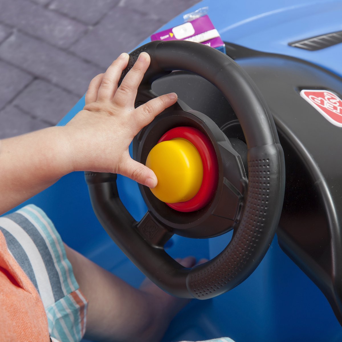 Step2 Whisper Ride Cruiser Runabout en Bleu - Poussette / Runabout avec barre de poussée - Pour les enfants à partir de 1,5 ans