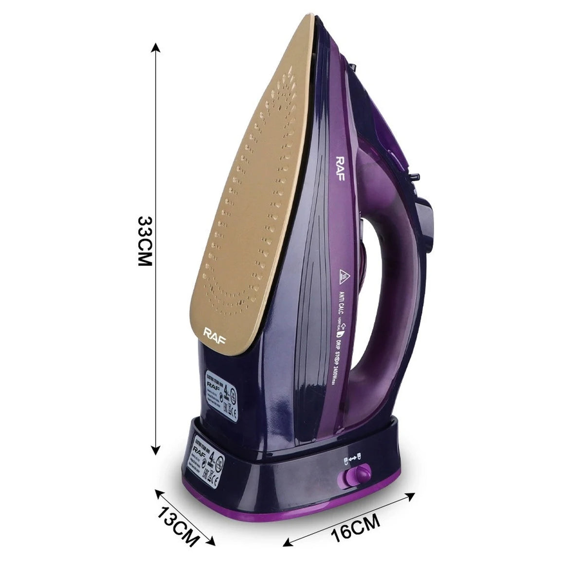 Fer à repasser à vapeur sans fil RAF R.1210B - Violet - 320 ml - Semelle en céramique - Autonettoyant