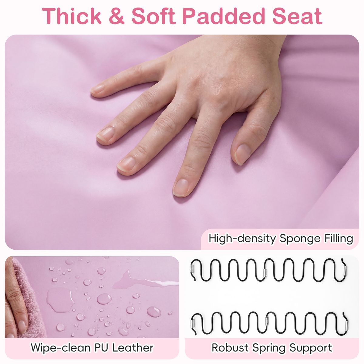 Banc pour enfants Coast avec fonction d'inclinaison - double assise - porte-gobelets - rose 54 x 94 x 68 cm
