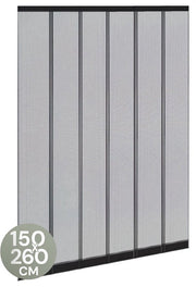 O'DADDY® Fly Curtain Slatted Screen - 150x260 cm - Rideau de porte - Design ajustable - Fibre de verre - Moustiquaire de porte noire