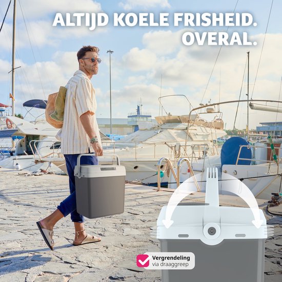 tectake® - Glacière électrique de 25 l - Fonction de refroidissement et de réchauffement - Sac glacière électrique silencieux - Pour voiture ou prise de courant - Mini réfrigérateur pour camping, boissons - Thermobox avec puissance - Mode Eco