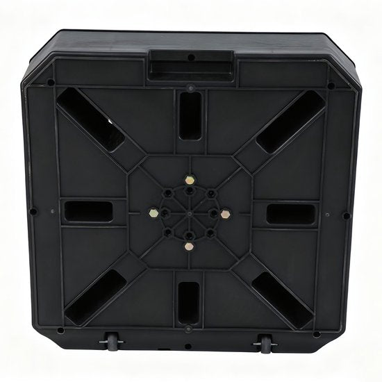Pied de parasol AXI à remplir – Noir – 82 x 82 x 19 cm – Avec 2 roues – Avec poignée – Pour parasols suspendus jusqu’à 3 x 3 m ou d’un diamètre de 3 m – Plastique HDPE – Remplissable avec 115 litres d’eau