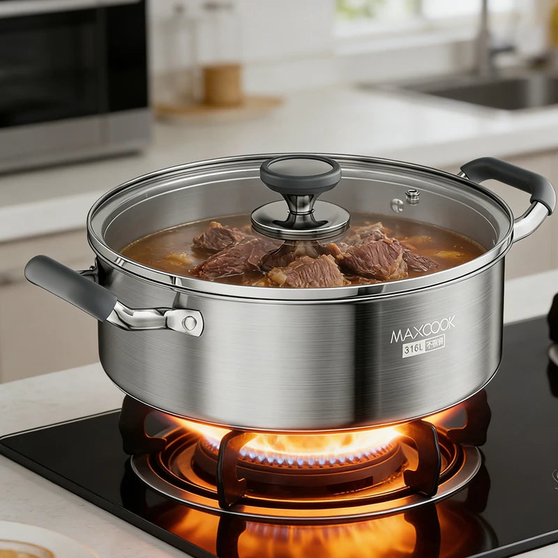 Marmite en acier inoxydable Maxcook - 30 cm - 6,5 litres