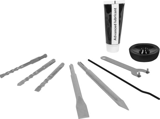 VONROC Marteau perforateur 1800W - 6 Joule - SDS plus - 4 Fonctions - Inclus 3 mèches SDS-plus et 2 burins SDS-plus