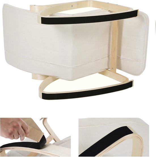 Fauteuil à bascule avec accoudoirs et repose-pieds à 5 positions - L55 x H91 cm