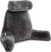 Coussin de lecture Ella® -  Avec appui tête - Housse en velours - 50x60x40 cm - Anthracite