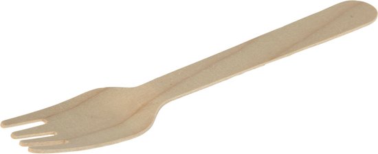 Couverts jetables pour barbecue/anniversaire/camping - fourchettes - 40 pièces - en bois - 16 cm - écologiques/compostables