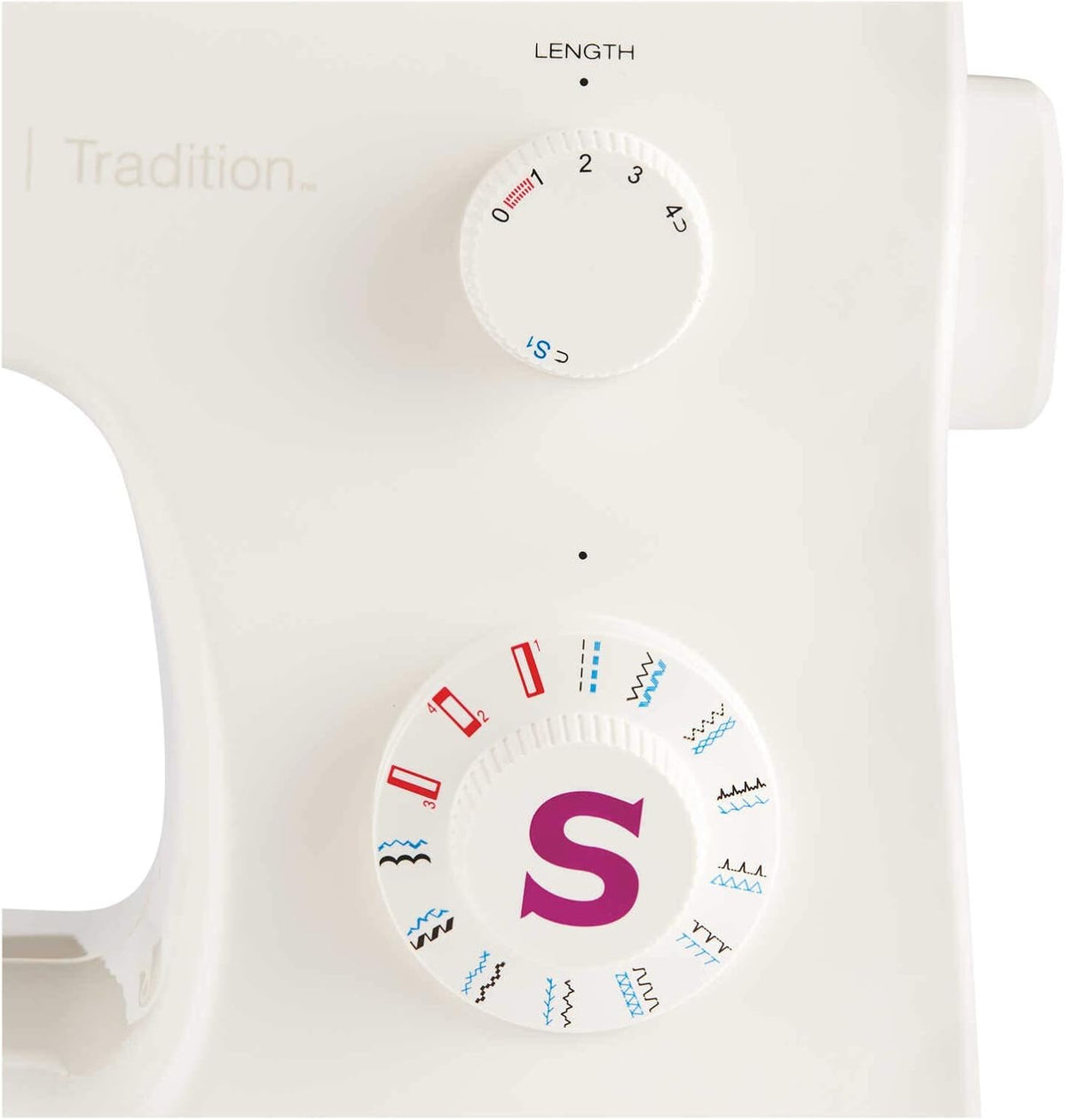 Machine à coudre Singer Tradition 2263 - 23 programmes de points - 44,8 x 22,4 x 36 cm - 85 W - Blanche