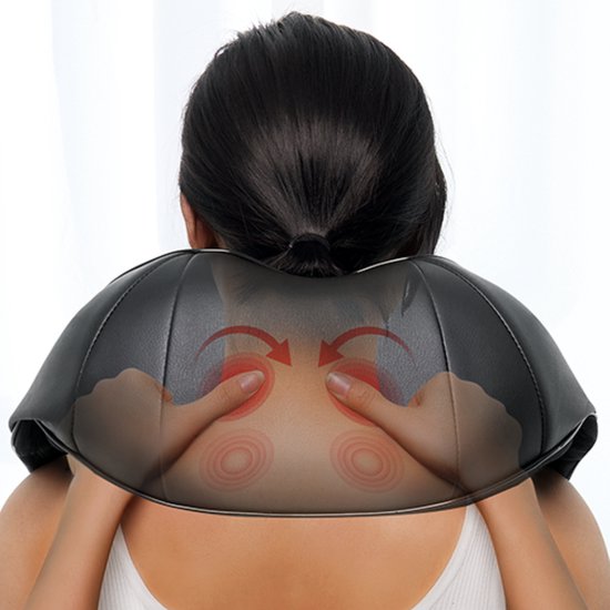 Appareil de massage RENPHO U-Neck Go Shiatsu pour la nuque et les épaules - Fonction chauffante - Convient à différentes parties du corps - Noir