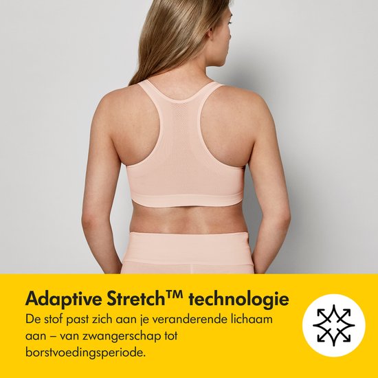 Soutien-gorge de nuit Medela Keep Cool Sleep - Soutien-gorge de nuit sans coutures - Soutien-gorge de grossesse - Soutien-gorge d'allaitement avec 2 zones respirantes - Tissu Soft Touch - Blanc - XL