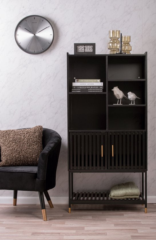 Armoire Leitmotiv Marve - Noir - 40 x 75 x 150 cm - Style moderne, scandinave