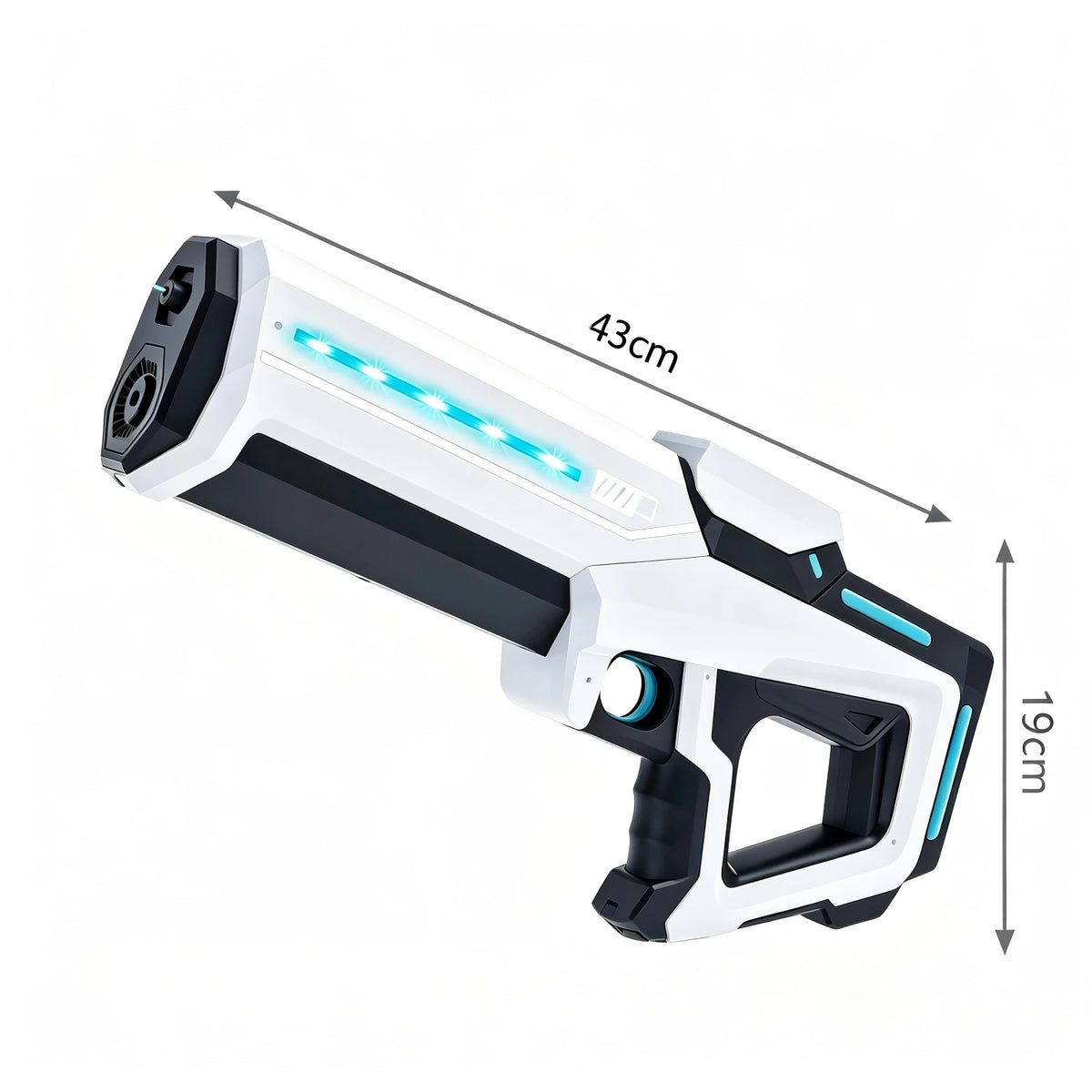 Pistolet à eau électrique avec fonction de tir automatique, version lumineuse, bleu